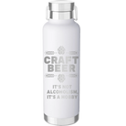 Laser etched white 24 oz vacuum insulated water bottle with 'Craft Beer' design