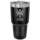 Laser etched black 30 oz vacuum insulated tumbler with 'Craft Beer' design