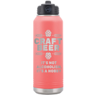Laser etched coral 32 oz vacuum insulated water bottle with 'Craft Beer' design