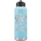 Laser etched light blue 32 oz vacuum insulated water bottle with 'Craft Beer' design