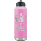 Laser etched light purple 32 oz vacuum insulated water bottle with 'Craft Beer' design