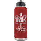 Laser etched maroon 32 oz vacuum insulated water bottle with 'Craft Beer' design
