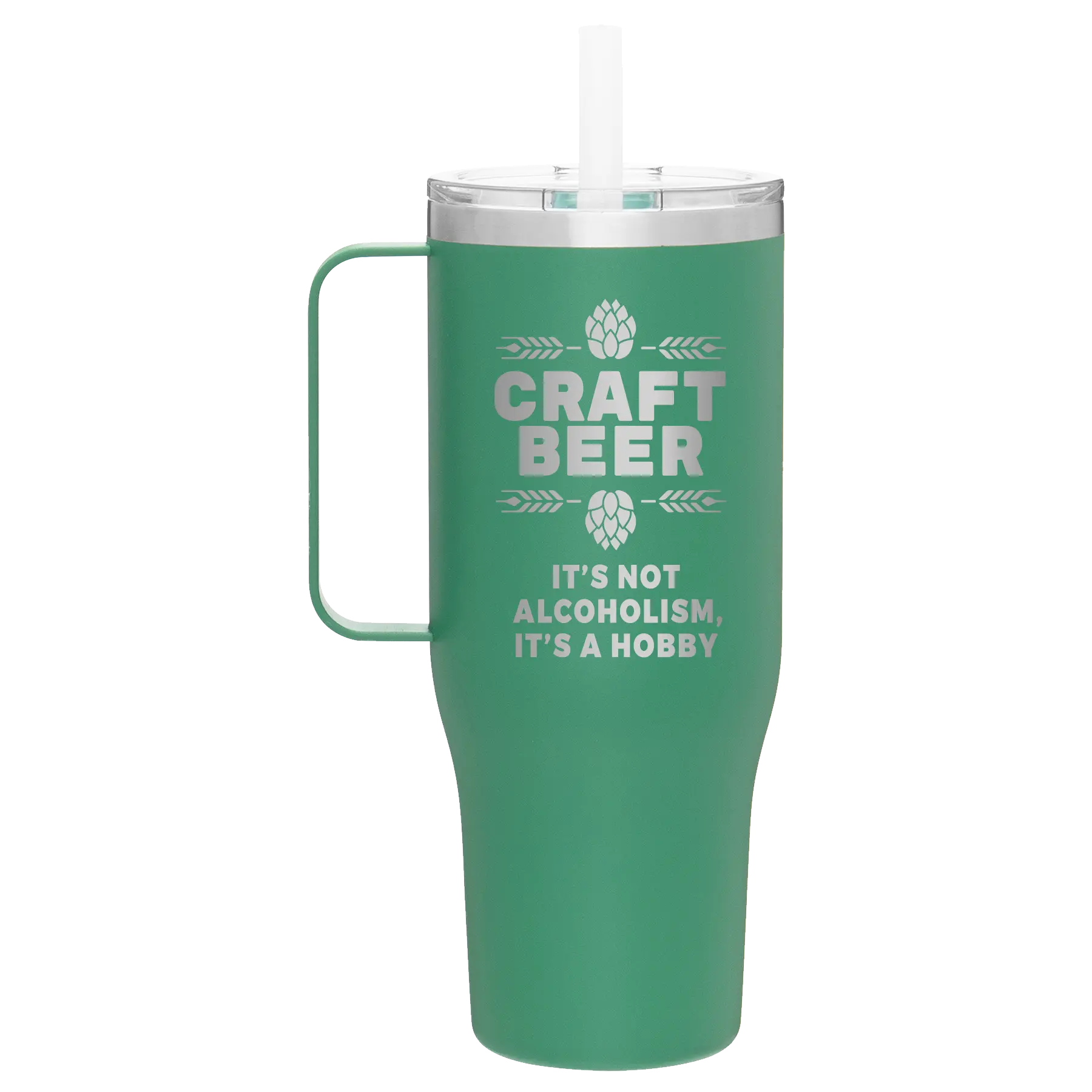 Laser etched forage 40 oz vacuum insulated tumbler mug with 'Craft Beer' design