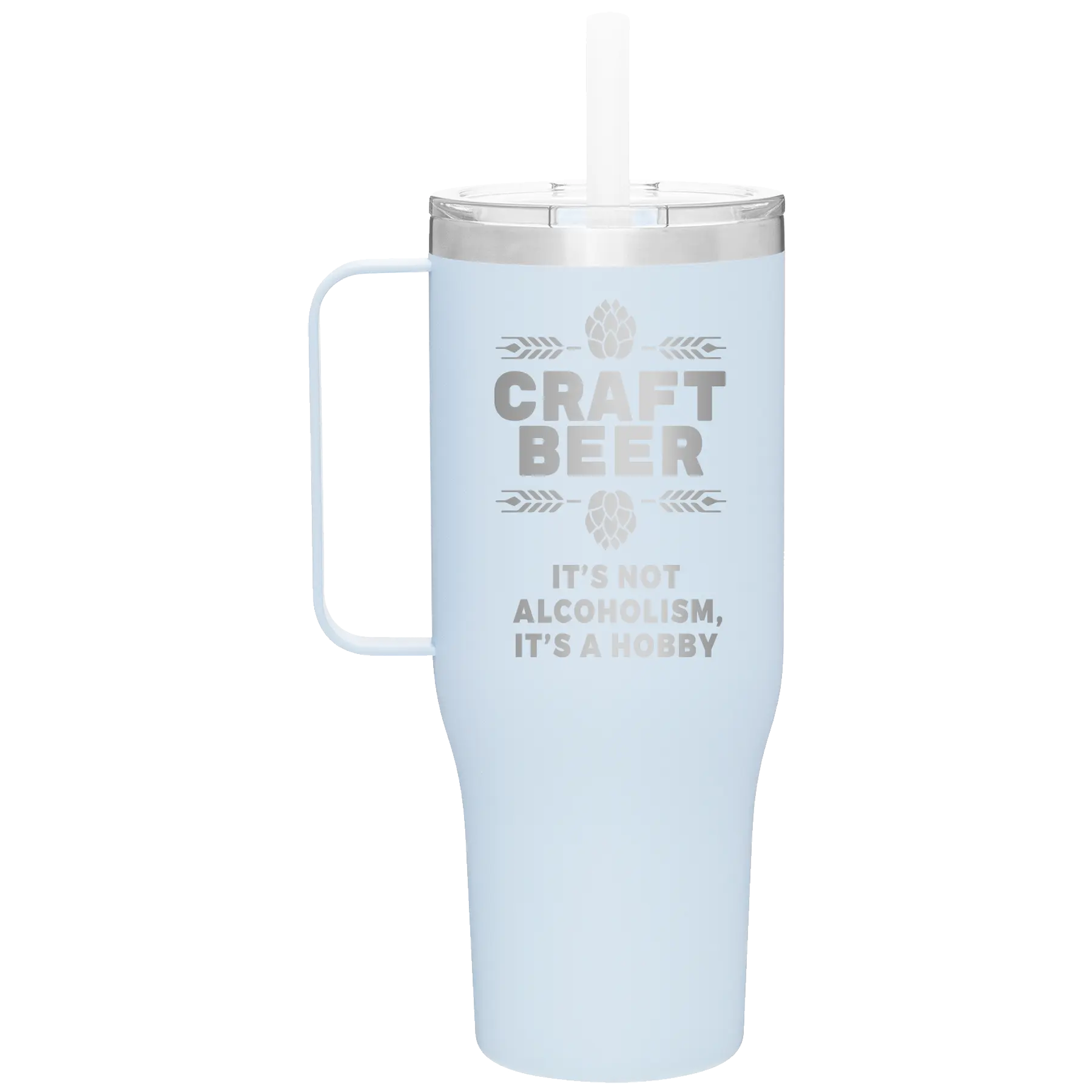 Laser etched landfall 40 oz vacuum insulated tumbler mug with 'Craft Beer' design
