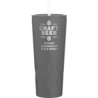 Laser etched slate 20 oz vacuum insulated tumbler with 'Craft Beer' design