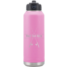 Personalized light purple 32 oz vacuum insulated water bottle with 'Fishing poles' design