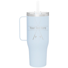 Personalized landfall 40 oz vacuum insulated tumbler mug with 'Fishing poles' design
