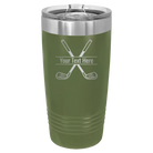 Personalized olive green 20 oz vacuum insulated tumbler with 'Golf' design