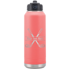 Personalized coral 32 oz vacuum insulated water bottle with 'Golf' design