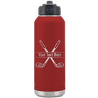 Personalized maroon 32 oz vacuum insulated water bottle with 'Golf' design