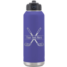 Personalized purple 32 oz vacuum insulated water bottle with 'Golf' design