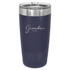 Personalized navy 20 oz vacuum insulated tumbler with 'Grandma est' design