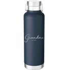 Personalized navy 24 oz vacuum insulated water bottle with 'Grandma est' design
