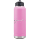 Personalized light purple 32 oz vacuum insulated water bottle with 'Grandma est' design