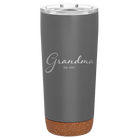 Personalized storm gray 20 oz vacuum insulated tumbler with 'Grandma est' design