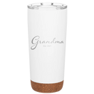 Personalized white 20 oz vacuum insulated tumbler with 'Grandma est' design