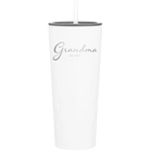 Personalized white 20 oz vacuum insulated tumbler with 'Grandma est' design