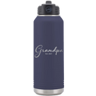 Personalized navy 32 oz vacuum insulated water bottle with 'Grandpa est' design