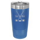 Personalized royal blue 20 oz vacuum insulated tumbler with 'Hockey' design