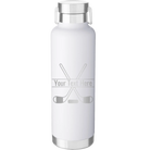 Personalized white 24 oz vacuum insulated water bottle with 'Hockey' design