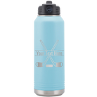 Personalized light blue 32 oz vacuum insulated water bottle with 'Hockey' design