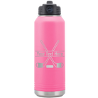 Personalized pink 32 oz vacuum insulated water bottle with 'Hockey' design