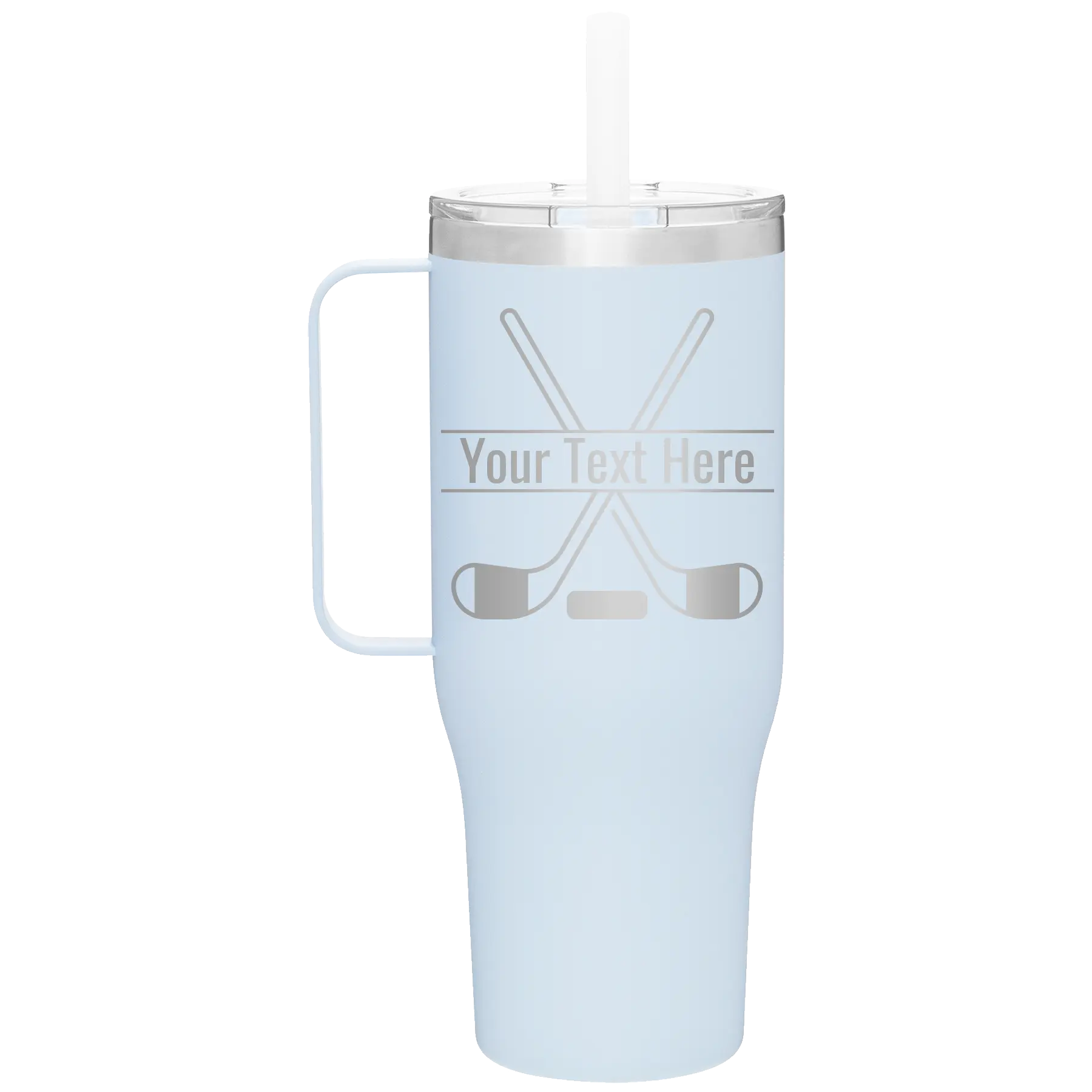 Personalized landfall 40 oz vacuum insulated tumbler mug with 'Hockey' design