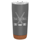 Personalized storm gray 20 oz vacuum insulated tumbler with 'Hockey' design