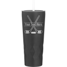Personalized black 20 oz vacuum insulated tumbler with 'Hockey' design
