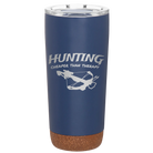 Laser etched constellation 20 oz vacuum insulated tumbler with 'Hunting Cheaper than Therapy' design