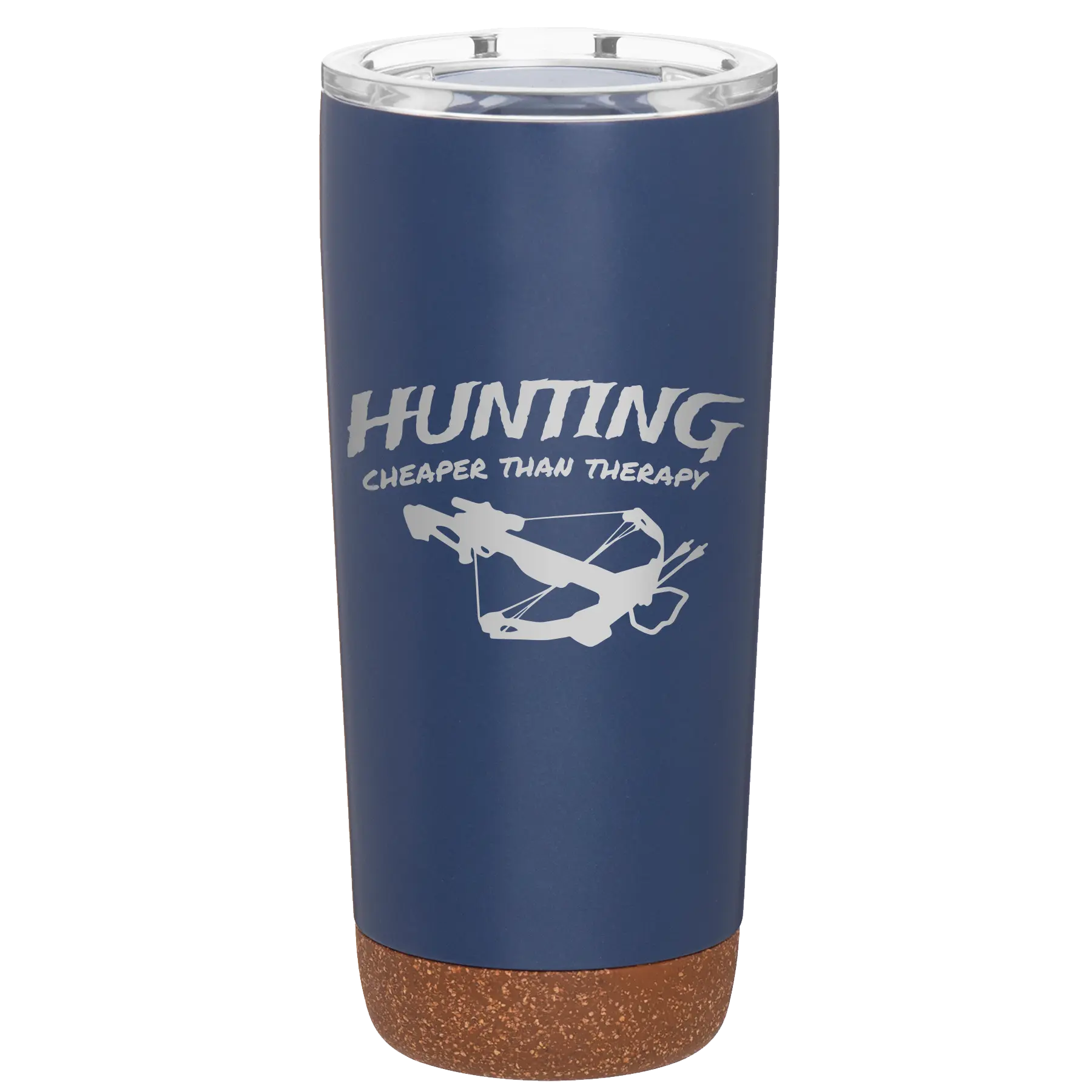 Laser etched constellation 20 oz vacuum insulated tumbler with 'Hunting Cheaper than Therapy' design