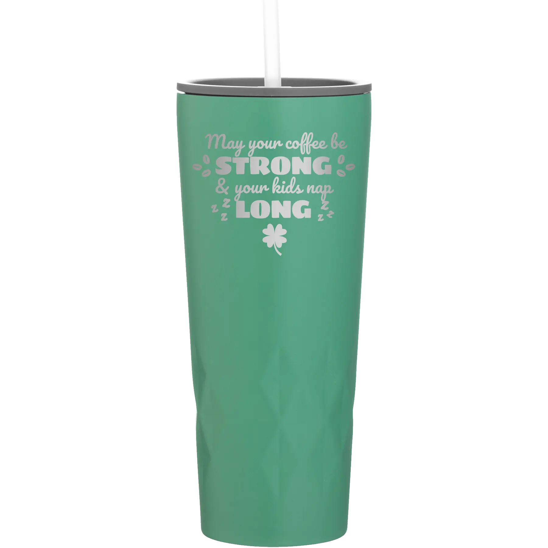 Laser etched forage 20 oz vacuum insulated tumbler with 'May your Coffee Be Strong' design