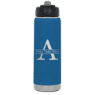 Personalized royal blue 20 oz vacuum insulated water bottle with 'Monogram letter A' design