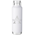 Personalized white 24 oz vacuum insulated water bottle with 'Monogram letter A' design