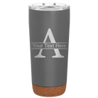 Personalized storm gray 20 oz vacuum insulated tumbler with 'Monogram letter A' design