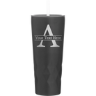 Personalized black 20 oz vacuum insulated tumbler with 'Monogram letter A' design