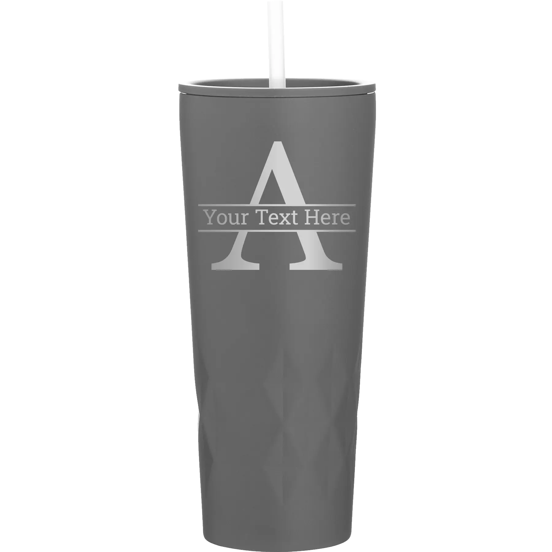 Personalized slate 20 oz vacuum insulated tumbler with 'Monogram letter A' design