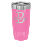 Personalized pink 20 oz vacuum insulated tumbler with 'Monogram letter B' design