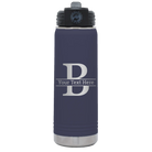 Personalized navy 20 oz vacuum insulated water bottle with 'Monogram letter B' design