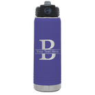 Personalized purple 20 oz vacuum insulated water bottle with 'Monogram letter B' design