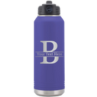 Personalized purple 32 oz vacuum insulated water bottle with 'Monogram letter B' design