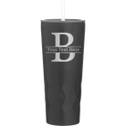 Personalized black 20 oz vacuum insulated tumbler with 'Monogram letter B' design