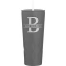 Personalized slate 20 oz vacuum insulated tumbler with 'Monogram letter B' design