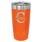 Personalized orange 20 oz vacuum insulated tumbler with 'Monogram letter C' design