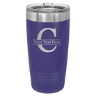 Personalized purple 20 oz vacuum insulated tumbler with 'Monogram letter C' design
