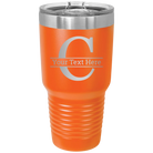 Personalized orange 30 oz vacuum insulated tumbler with 'Monogram letter C' design