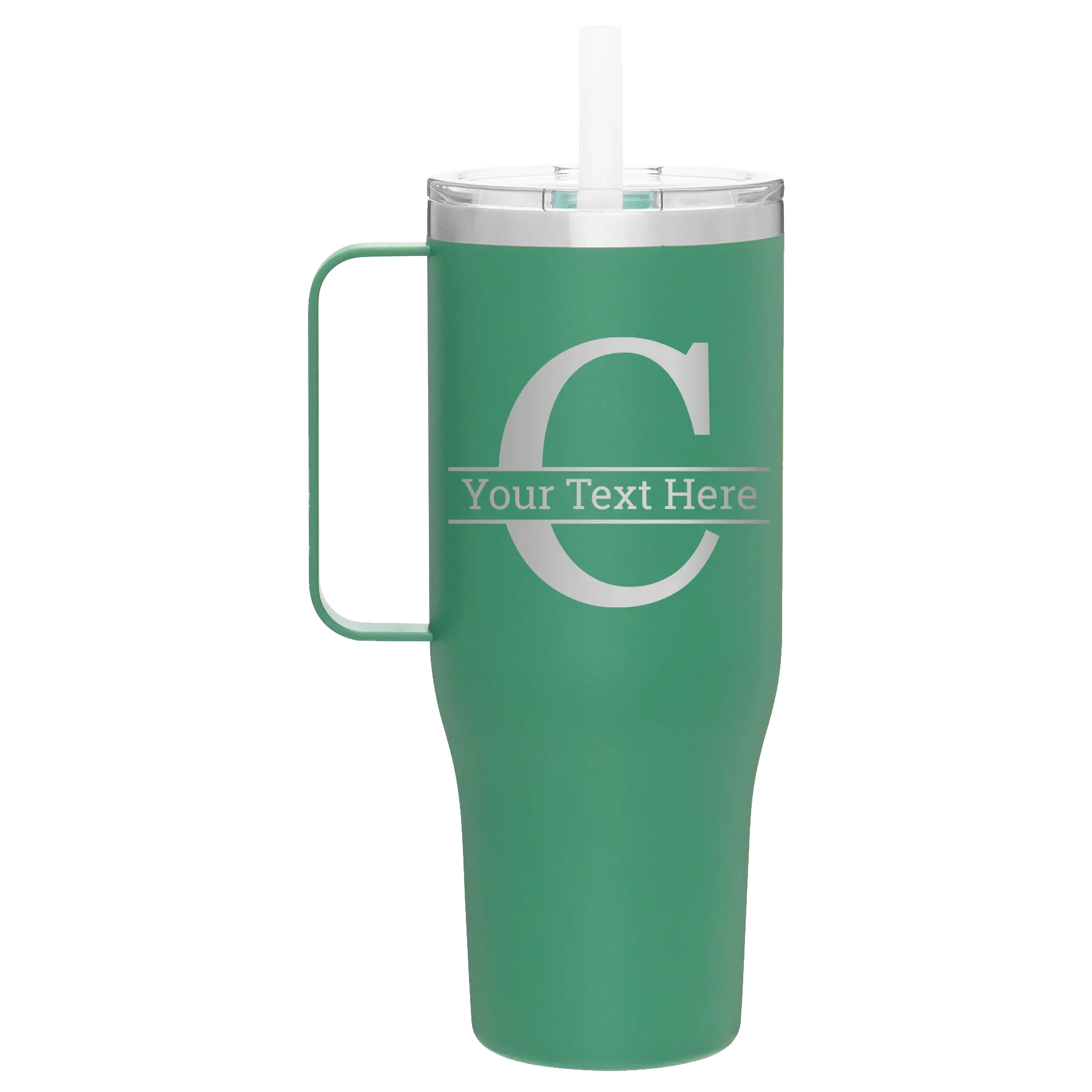 Personalized forage 40 oz vacuum insulated tumbler mug with 'Monogram letter C' design