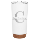 Personalized white 20 oz vacuum insulated tumbler with 'Monogram letter C' design