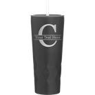 Personalized black 20 oz vacuum insulated tumbler with 'Monogram letter C' design