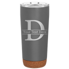 Personalized storm gray 20 oz vacuum insulated tumbler with 'Monogram letter D' design
